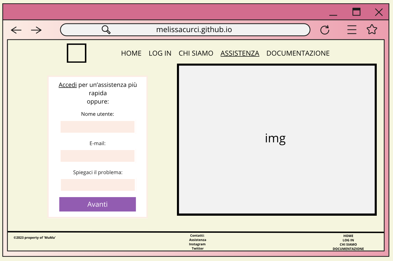 Wireframe assistenza alternativa