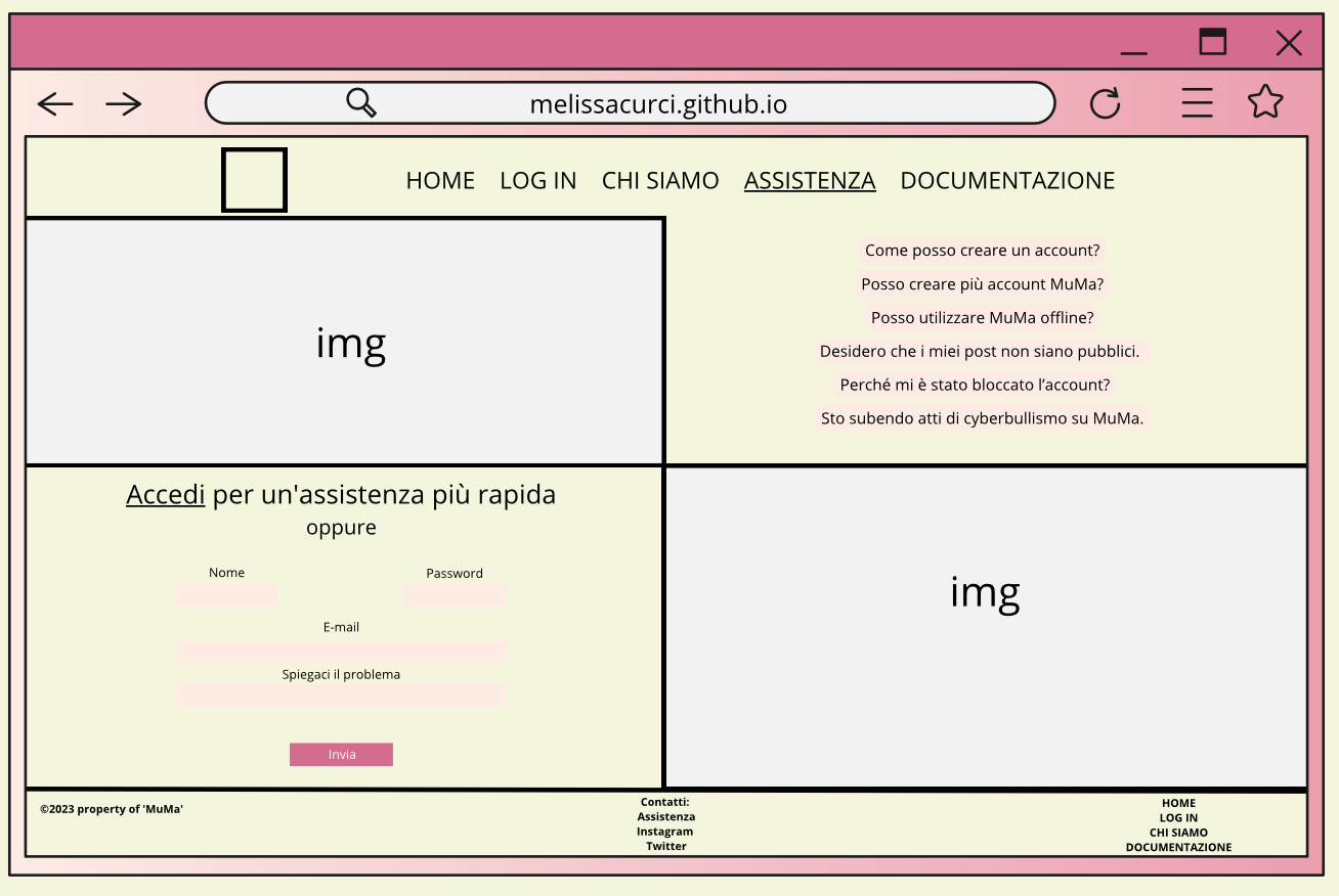 Wireframe assistenza